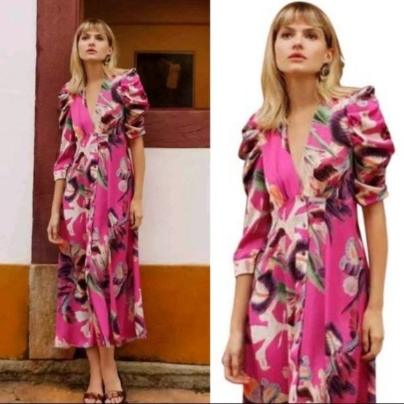 NWT! PatBo Pink Floral Dress Size 4 - Picture 13 of 13